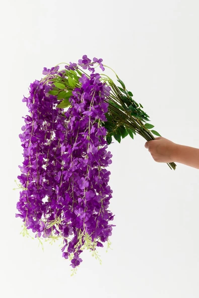 TEMALİFE 12 Adet Sarkan Akasya Çiçek 3 Dallı 100 Cm. Yapay Çiçek Akasya DEKORATİF SÜSLEME SÖZ NİŞAN - 2