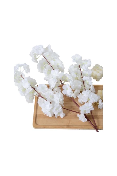 tml temalife 3 DEMET A Kalite Çift Kat 120 Yapraklı Yapay Çiçek Bahar Dalı Japon Kiraz Çiçeği 90 Cm - 2