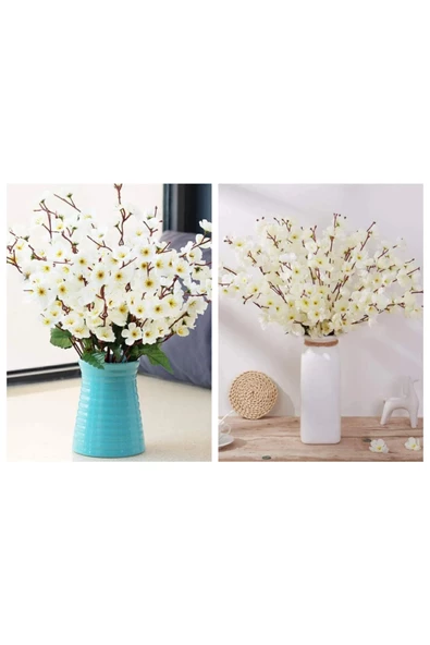 TEMALİFE DEKORATİF Yapay Çiçek Bahardalı Japon Kiraz Çiçeği 9 DALLI 40 cm 2 DEMET SÜSLEME HOBİ - 2