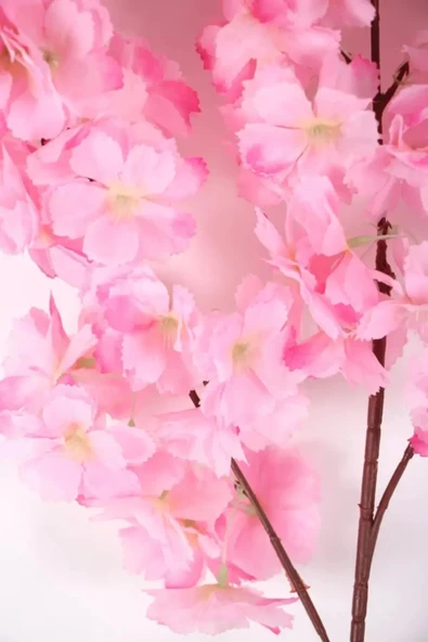 tml temalife 3 DEMET A Kalite Çift Kat 120 Yapraklı Yapay Çiçek Bahar Dalı Japon Kiraz Çiçeği 90 Cm - 3