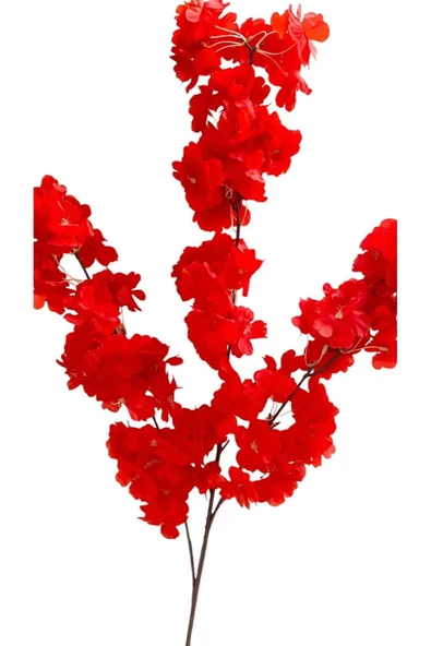 tml temalife Yapay Çiçek Bahar Dalı Japon Kiraz Çiçeği Kırmızı 90 Cm DEKORATİF VAZO ÇİCEĞİ YILBAŞI SÜSÜ - 6