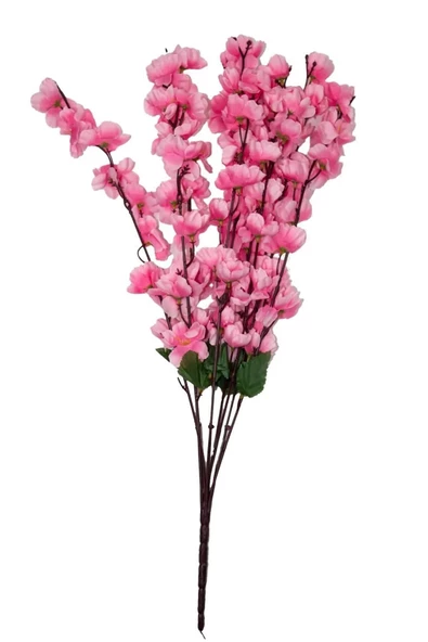 TEMALİFE DEKORATİF Yapay Çiçek Bahardalı Japon Kiraz Çiçeği 9 Dallı 40 cm AÇIK PEMBE 3 DEMET - 2
