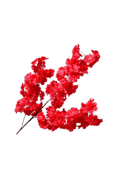 tml temalife Yapay Çiçek Bahar Dalı Japon Kiraz Çiçeği Kırmızı 90 Cm DEKORATİF VAZO ÇİCEĞİ YILBAŞI SÜSÜ - 7