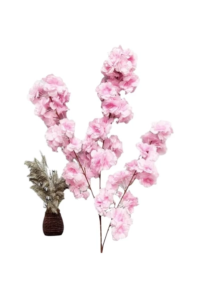 tml temalife A Kalite Çift Kat 120 Yapraklı Yapay Çiçek Bahar Dalı Japon Kiraz Çiçeği 90 Cm - 8