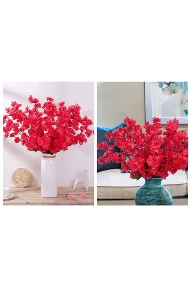 TEMALİFE DEKORATİF Yapay Çiçek Bahardalı Japon Kiraz Çiçeği 9 DALLI 40 cm 2 DEMET SÜSLEME HOBİ - 2