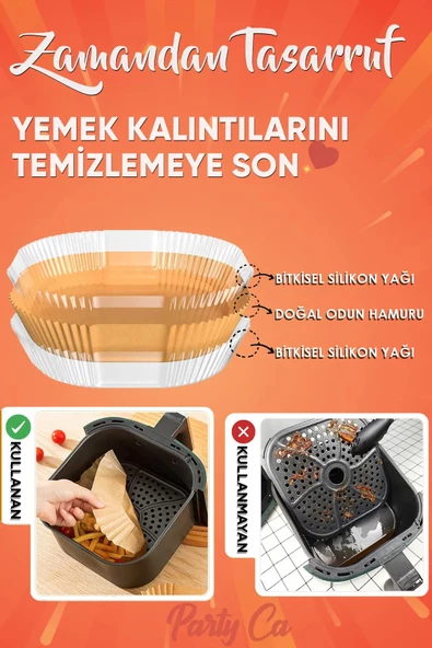 tml temalife Airfryer Pişirme Kağıdı 20 Adet 16cm Yuvarlak Yağsız HER MODELE UYGUN - 3