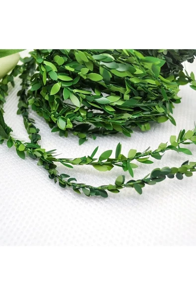 tml temalife 7.5 Metre Telli Taç Sarmaşık Minik Yaprak ( 1 Cm ) Şerit Yapay Çiçek Doğalgaz Borusu Süsü - 3