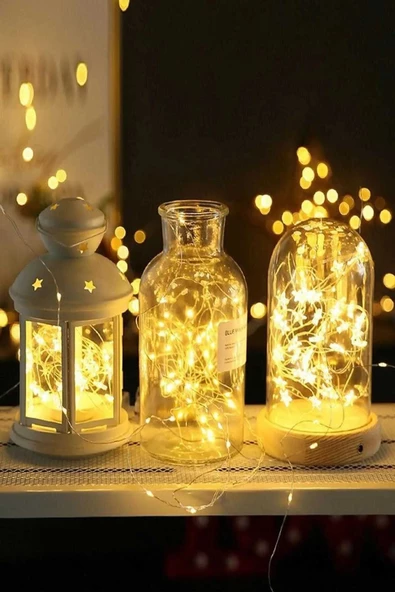 TEMALİFE Pil İle Çalışan Peri Led Işık Kumandalı Animasyonlu Pil Led 10 Metre Çok Amaçlı Aydınlatma - 6