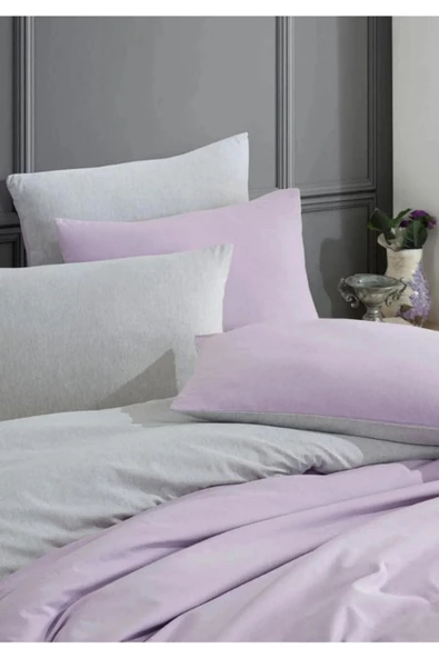 Sheri Home Lilac Düz Desen Çift Taraflı Çift Kişilik Nevresim Seti 200x220 %100 Pamuk014530200