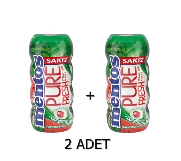 Mentos Pure Fresh Karpuz Aromalı Sakız - Şekersiz(Tatlandırıcılı) 30g (2 ADET)