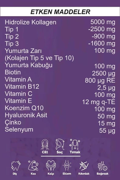 Powder Collagen 300g, 5 Tip Toz Kolajen 10.000mg X 30 Şase & Multivitamin Çilek Aromalı - 4