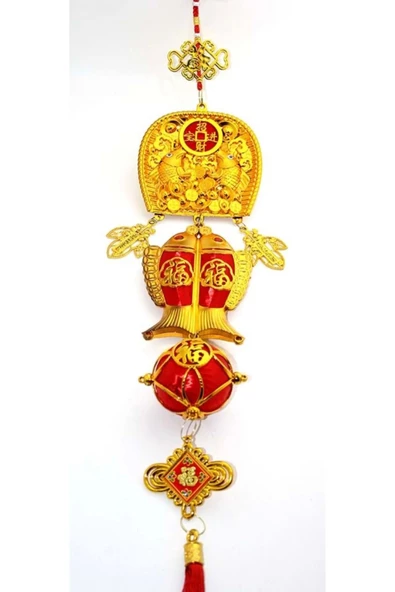 Feng Shui Ejderha Yılı Abajur Budha Buda Sokak Süsü Çin Feneri Japon Feneri Tak Koruyucu Ejderha Dragon Pagoda Çift Balı ürün görseli