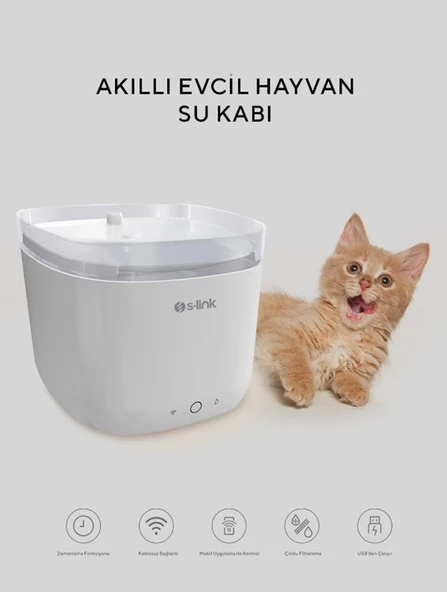 SL-22 1.9 Litre Wifii Akıllı Evcil Hayvan Su Kabı / Otomatik Kedi Köpek Su Kabı - 5