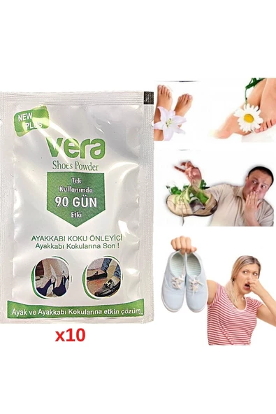 Foottab Vera Ayak Kokusu Giderici Ayakkabı Içi Koku Önleyici 10 Paket X10gr