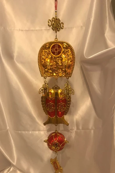 Feng Shui Ejderha Yılı Abajur Budha Buda Sokak Süsü Çin Feneri Japon Feneri Tak Koruyucu Ejderha Dragon Pagoda Çift Balı - Resim 2