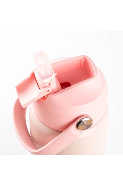 Tantitoni AÇIK PEMBE TUTAMAÇLI PASLANMAZ ÇELİK PİPETLİ TERMOS 500ML - 2