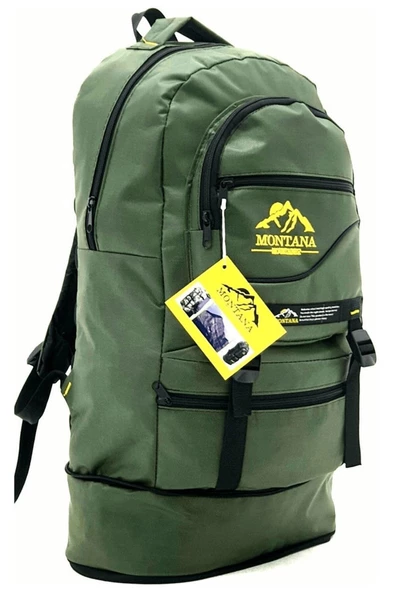 MONTANA MOUNTAINER Körüklü Dağcı Sırt Çantası 65 Litre Kapasiteli-kamp Çantası Renk Haki (POPLARİS)