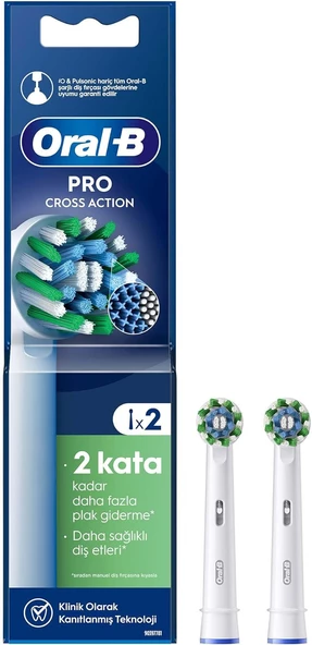 Oral-B Pro Cross Action X-filament Şarjlı Diş Fırçası Yedek Başlığı 2 Adet