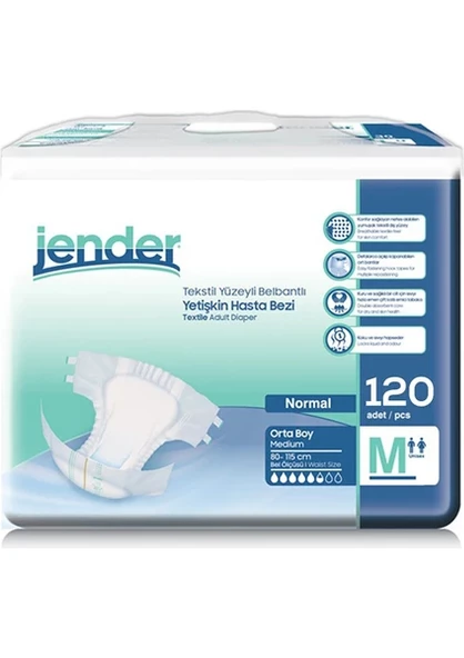 Jender Belbantlı Orta Boy M 30'lu 4 Adet Hasta Bezi - 1