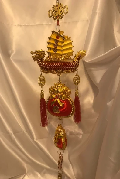 Feng Shui Ejderha Yılı Abajur Budha Buda Sokak Süsü Çin Feneri Japon Feneri Tak Koruyucu Ejderha Dragon PagodaÇift Balık - 8