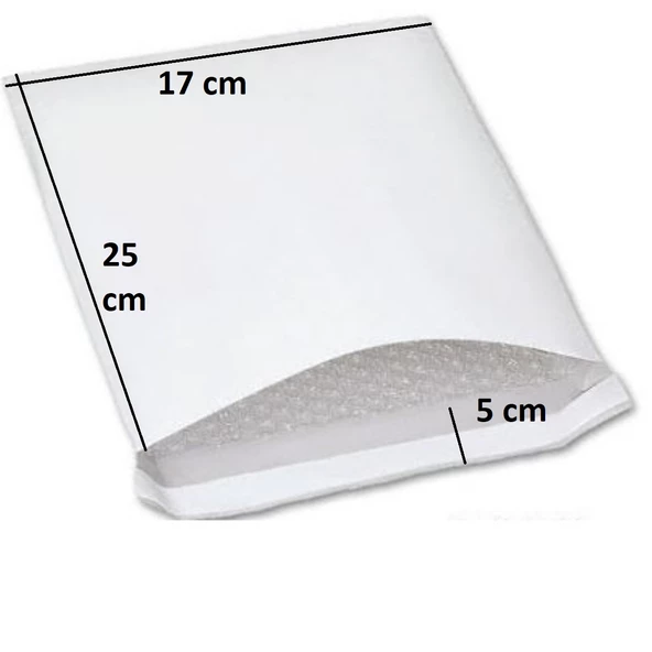 Perul Kaplamalı Balonlu Patpat Torba Bantlı 17x25 +5 (10 Adet) Baloncuklu Torba - Resim 5