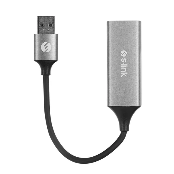 S-link SW-U334 Gri Metal USB 3.0 to RJ45 10/100/1000Mbps Gigabit Adaptör - 2