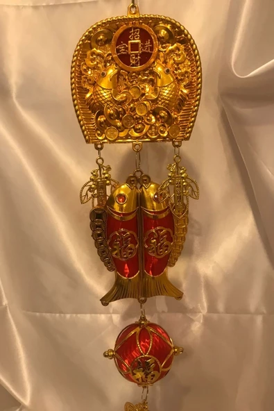 Feng Shui Ejderha Yılı Abajur Budha Buda Sokak Süsü Çin Feneri Japon Feneri Tak Koruyucu Ejderha Dragon Pagoda Çift Balı - Resim 7