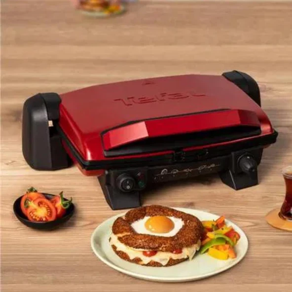 Tefal Toast Expert Dayanıklı Ayarlanabilir Elektrikli Izgara ve Tost Makinesi Kırmızı Renk - 6