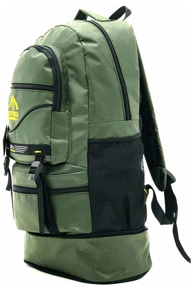 MONTANA MOUNTAINER Körüklü Dağcı Sırt Çantası 65 Litre Kapasiteli Kamp Çantası Haki Yeşil (POPLARİS) - 3