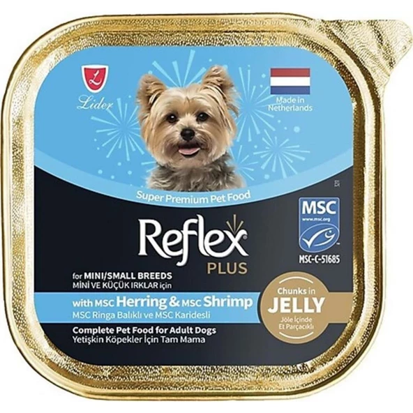 Reflex Plus Ringa Balığı ve Karides Küçük Irk Köpek Yaş Maması 85 Gr