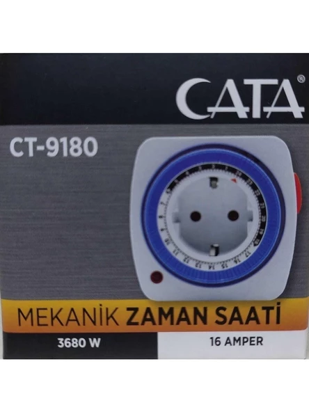 Cata Ct-9180 Zaman Ayarlı Priz Mekanik Ayarlanabilir Zaman Saati