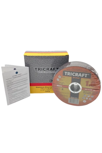 Inox Metal Kesici Taş 115x1.0x22 Mm 25'li Set Paket Tricraft - 2