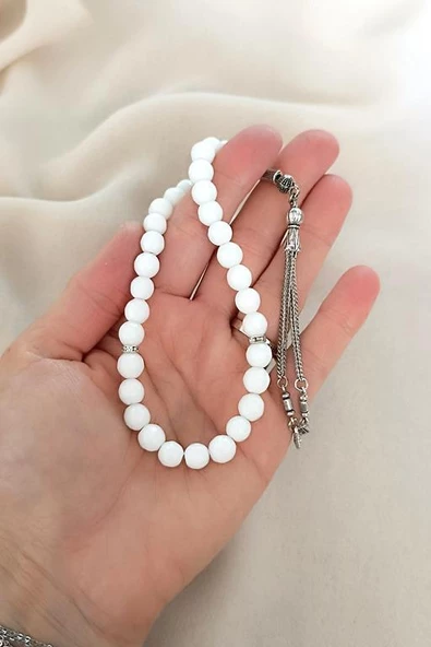 Tesbih 33 lük 8 mm Küre Kesim Doğal Kuvars Taşı Tespih - 2