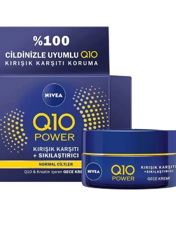 NİVEA YÜZ BAKIM KREMİ & Q10 FACE CREAM POWER KIRŞIK KARŞITI GECE BAKIM KREMİ 50ML