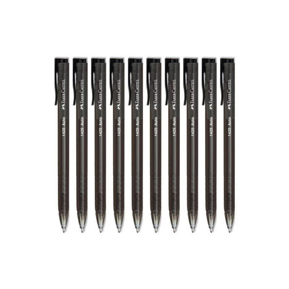 Faber Castell Tükenmez Kalem 1425 Auto Siyah - 10 Adet - 1