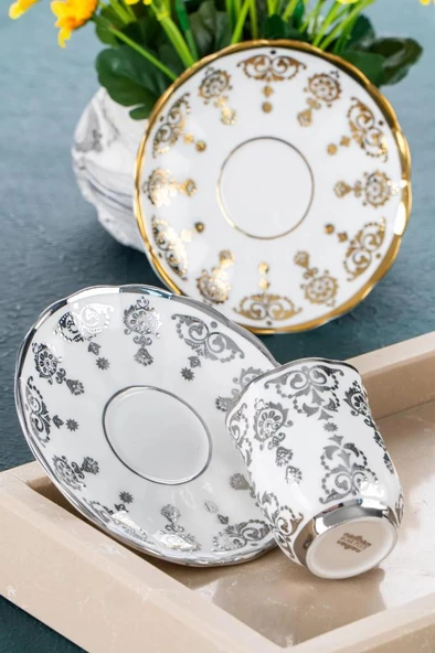 Acar Aries 6 Lı Kahve Fincan Takımı Gold Silver - 2