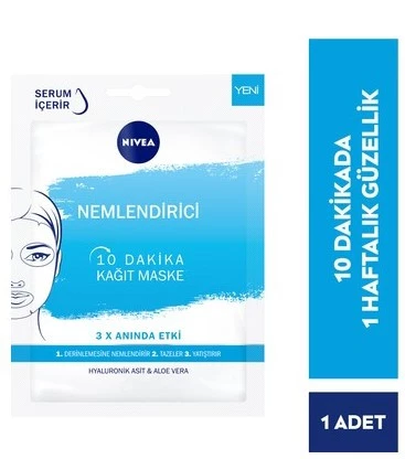 NİVEA YÜZ BAKIM MASKESİ & 10 DAKİKADA NEMLENDİRİCİ KAĞIT MASKE 1 ADET