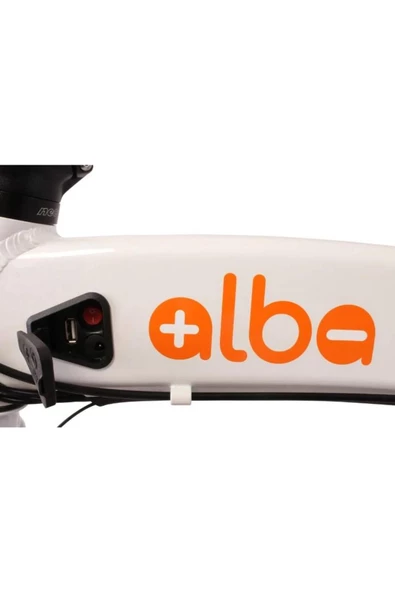 Alba Fold 2 Premium Katlanır Elektrikli Bisiklet LCD Gösterge, 9.6Ah Batarya Beyaz E-Bike - Resim 4