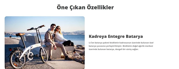 Alba Fold 2 Premium Katlanır Elektrikli Bisiklet LCD Gösterge, 9.6Ah Batarya Beyaz E-Bike - Resim 9