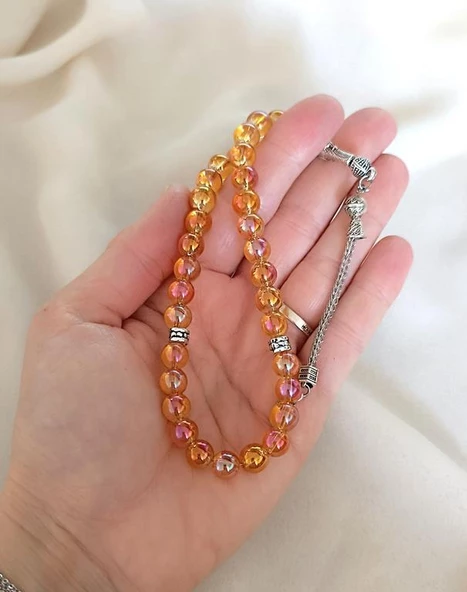 Tesbih 33 lük 8 mm Küre Kesim Doğal Kuvars Taşı Tespih - 2