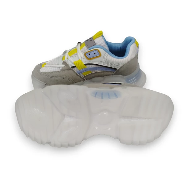 SOLAZER KADIN SPOR AYAKKABI GRİ-SARI - Resim 3