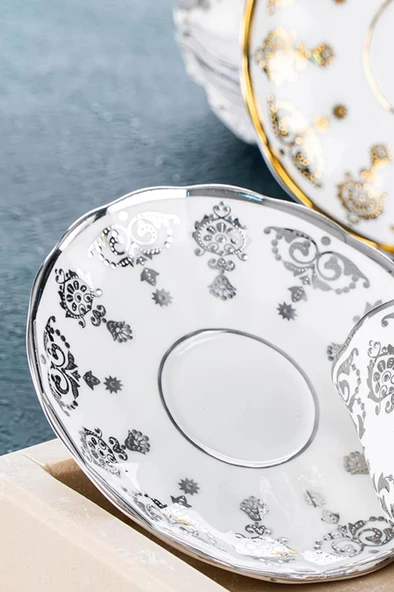 Acar Aries 6 Lı Kahve Fincan Takımı Gold Silver - 3