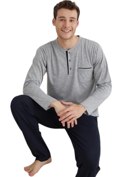 Kly Erkek Uzun Kol Pijama Takım 9250 - Resim 2