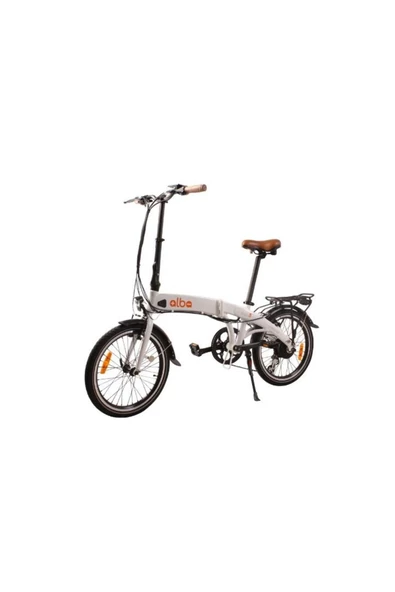 Alba Fold 2 Premium Katlanır Elektrikli Bisiklet LCD Gösterge, 9.6Ah Batarya Beyaz E-Bike - Resim 3