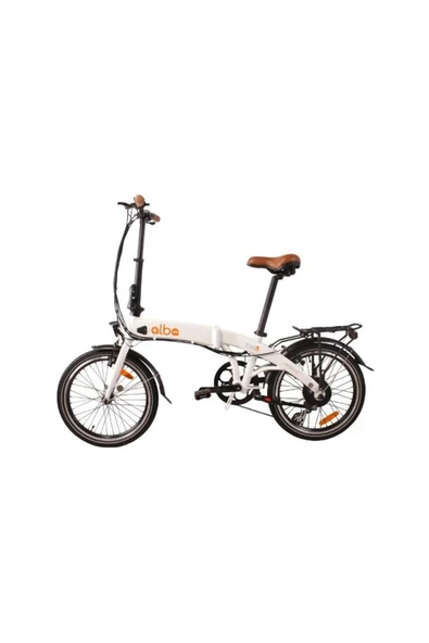 Alba Fold 2 Premium Katlanır Elektrikli Bisiklet LCD Gösterge, 9.6Ah Batarya Beyaz E-Bike - Resim 2