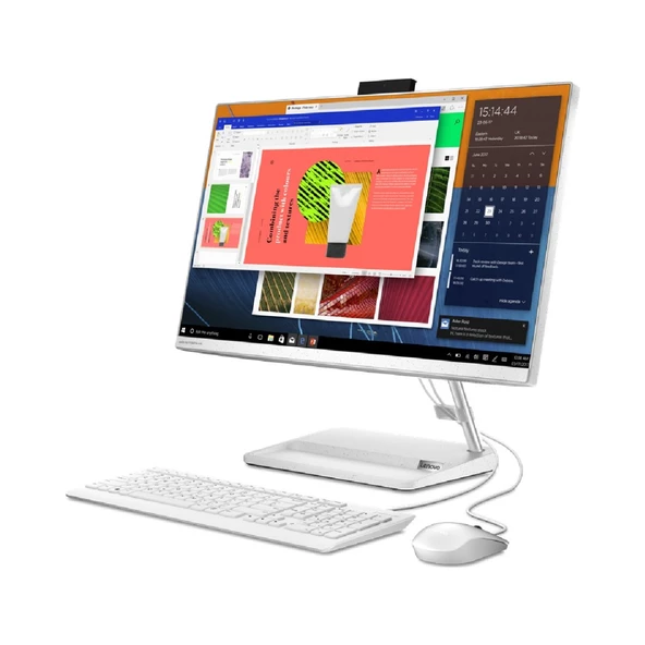 Ideacentre Aıo 3 24IAP7 Intel Core I5-12450H 8gb 512GB SSD Intel UHD Graphics 23.8 Fhd IPS Freedos F0GH01GDTR-8512 Klavye+Mouse Beyaz All In One Bilgisayar - 2