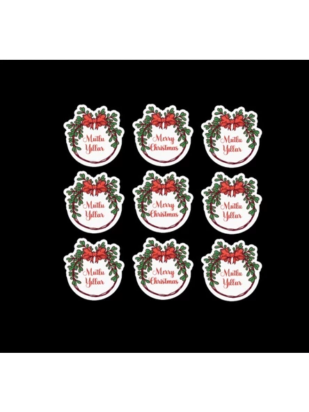 Mutlu Yıllar - Merry Christmas - Özel Kesim Sticker Set - 56 Adet - - 2