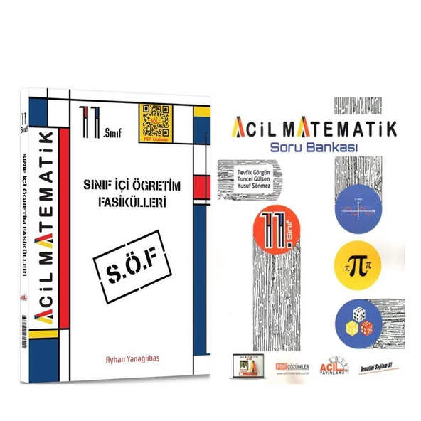 Acil Yayınları 11. Sınıf Matematik Sınıf İçi Öğretim  Fasikülü ve Soru Bankası Seti 2 Kitap