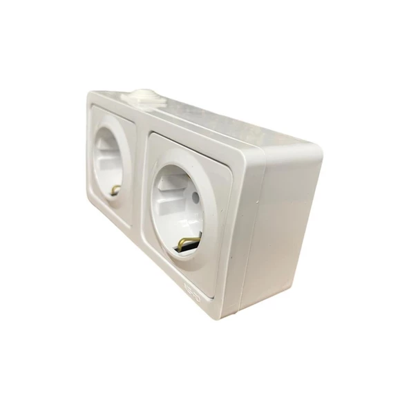 Ne-Ad Sıvaüstü Topraklı Priz+Topraklı Priz Kombine İkili Priz 95-08-08 - 4