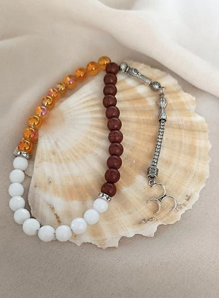 Tesbih 33 lük 8 mm Küre Kesim Karışık Doğal Taşı Tespih - 2